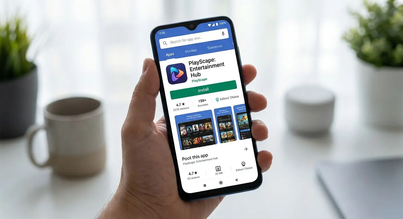 Descarga de Wplay App en Android Celular Android mostrando la descarga de la app Wplay en tienda oficial