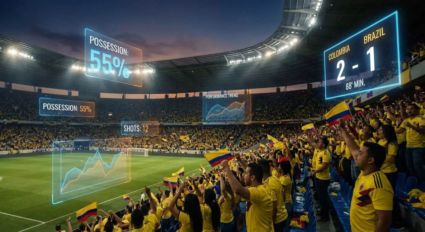Partido de fútbol con marcador y cuotas superpuestas
