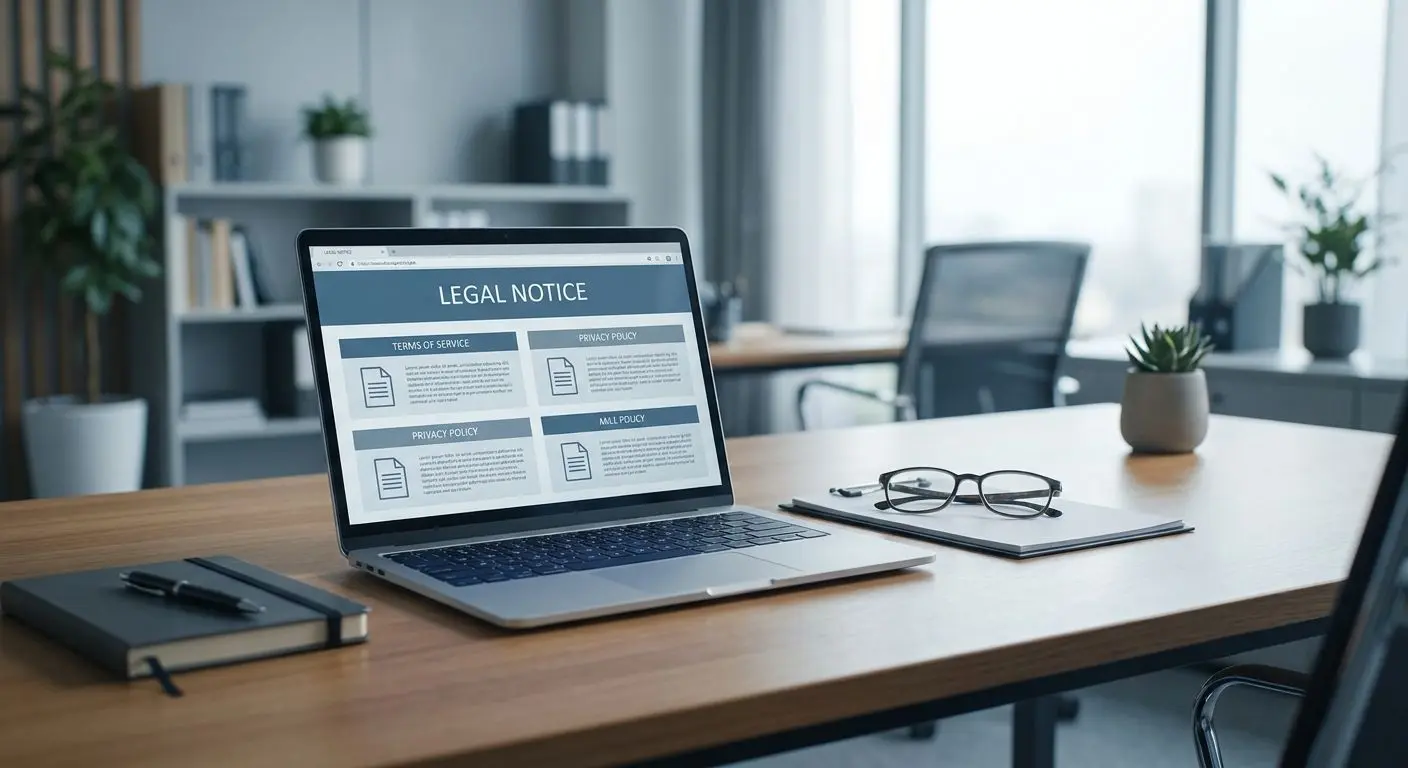 Usuario revisando información legal en pantalla