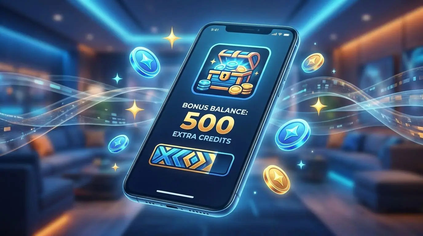 Ilustración de saldo de bono y dinero extra promocional