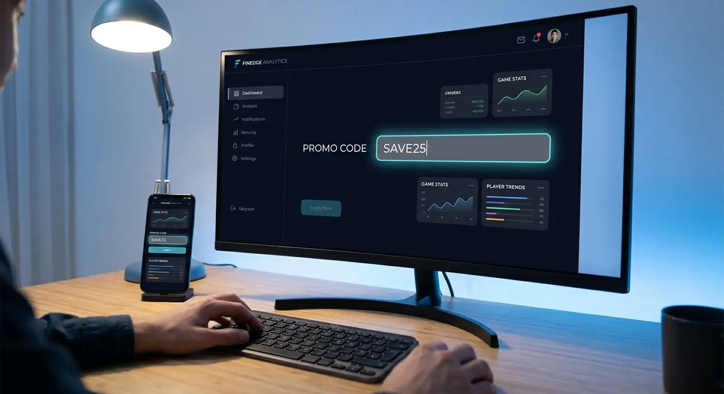 Ingreso de código promocional en plataforma Usuario ingresando un código promocional en interfaz web y móvil