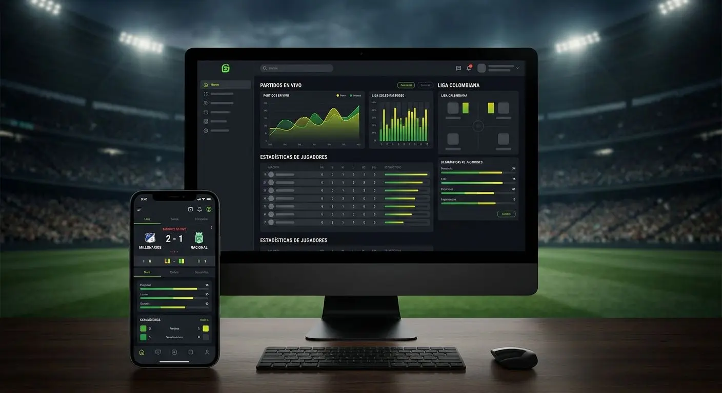 Vista general de plataforma deportiva online para usuarios en Colombia