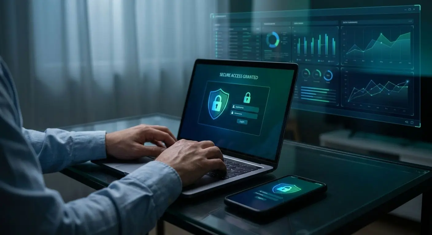 Concepto de seguridad digital al iniciar sesión