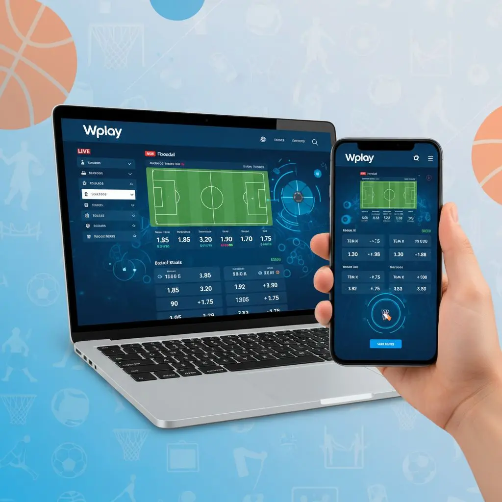 Interfaz de Wplay mostrando apuestas deportivas en diferentes dispositivos