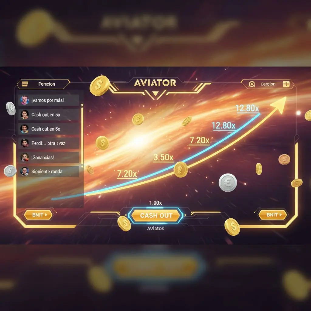 Vista de la interfaz de Aviator en Wplay mostrando su chat y multiplicadores