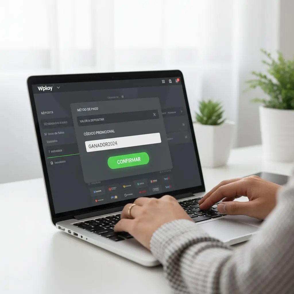 Usuario aplicando código promocional en el formulario de Wplay
