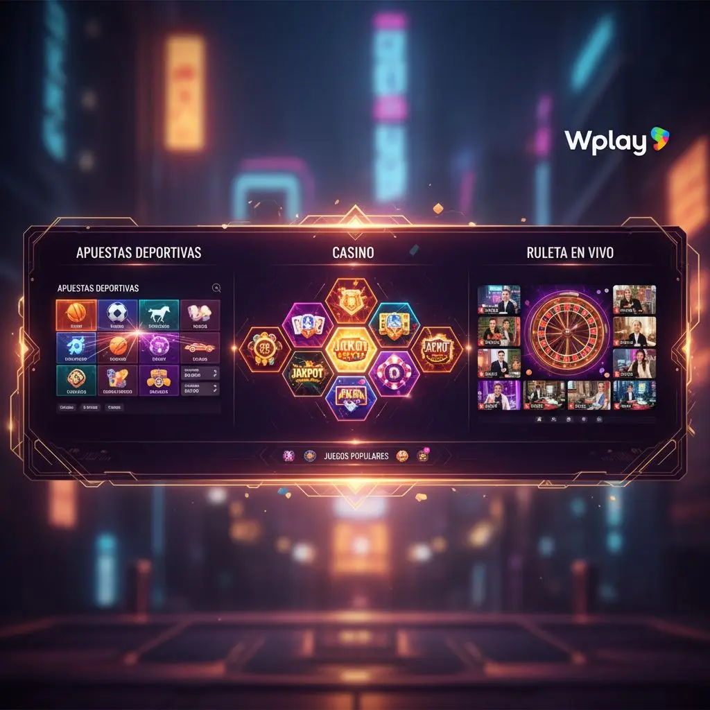 Interfaz de Wplay con amplia variedad de juegos de casino y apuestas deportivas