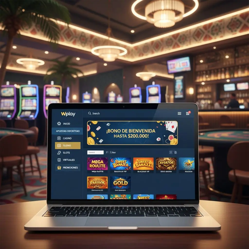 Interfaz amigable de Wplay Colombia con selección de juegos y promociones destacadas.