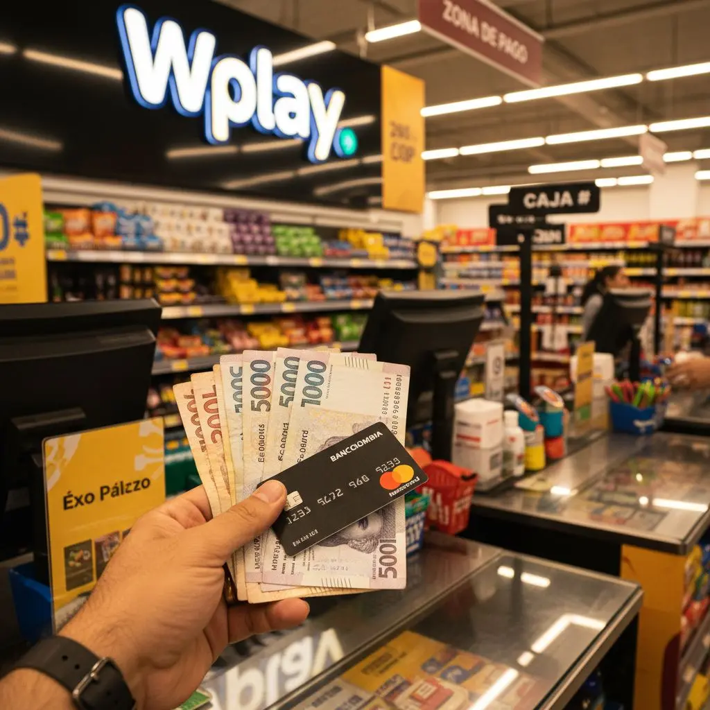 Opciones de pago para recargar Wplay en caja de Éxito