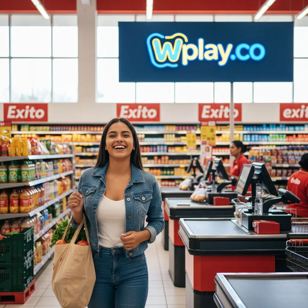 Cliente recargando cuenta Wplay en tienda Éxito en Colombia