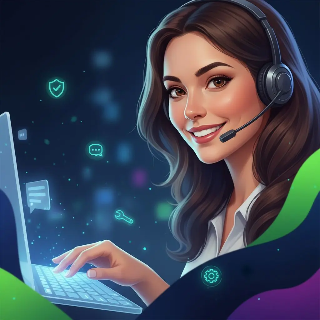 Agente de soporte de Wplay atendiendo chat en vivo con expresión cordial