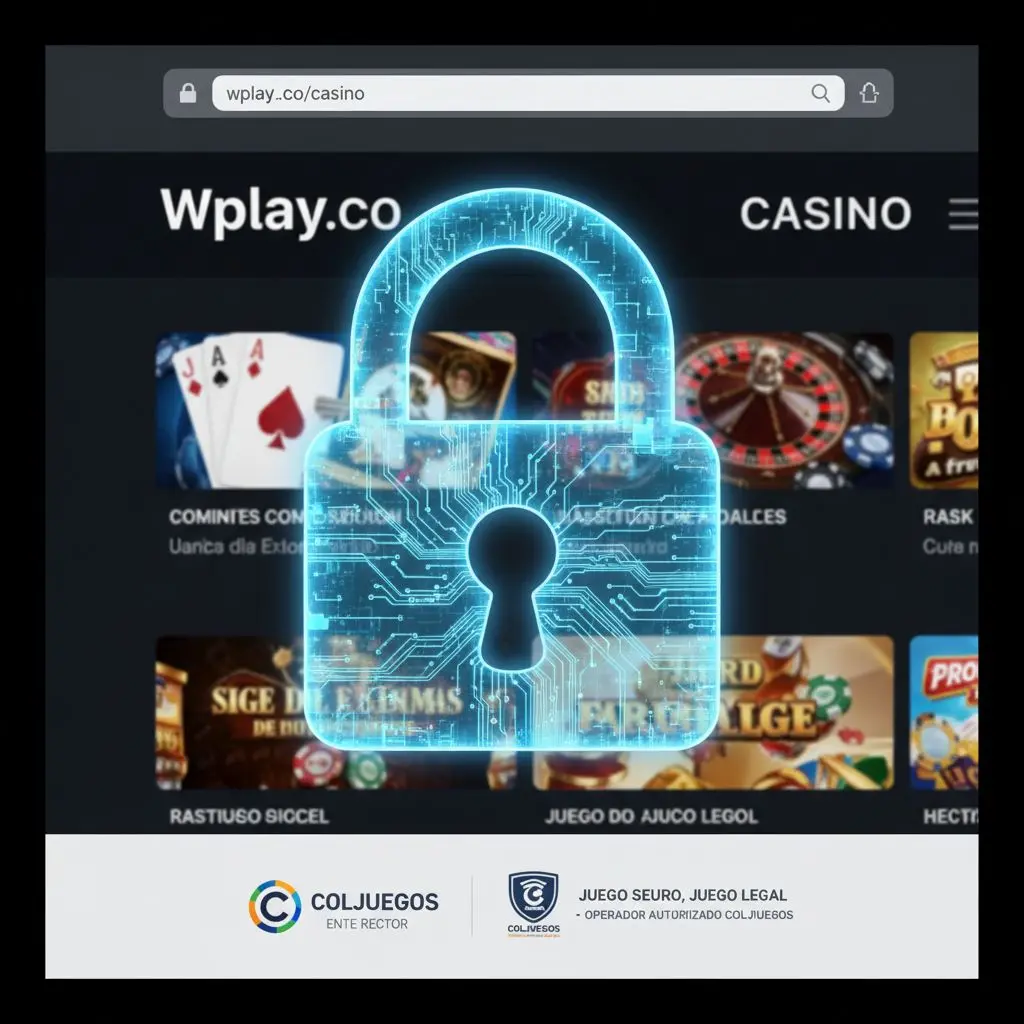 Seguridad y protección de datos en Wplay Casino, mostrando candado digital