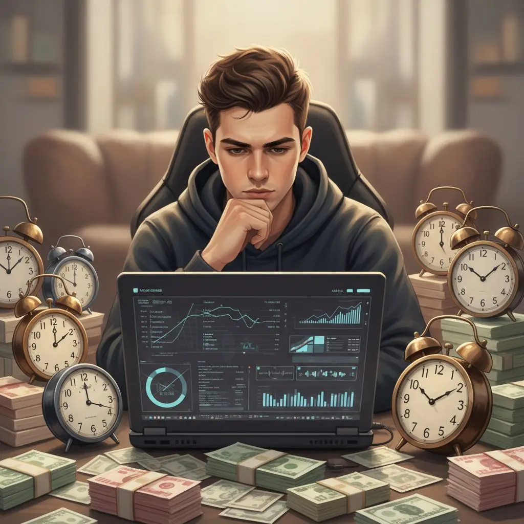 Jugador online estableciendo límites de tiempo y dinero al apostar