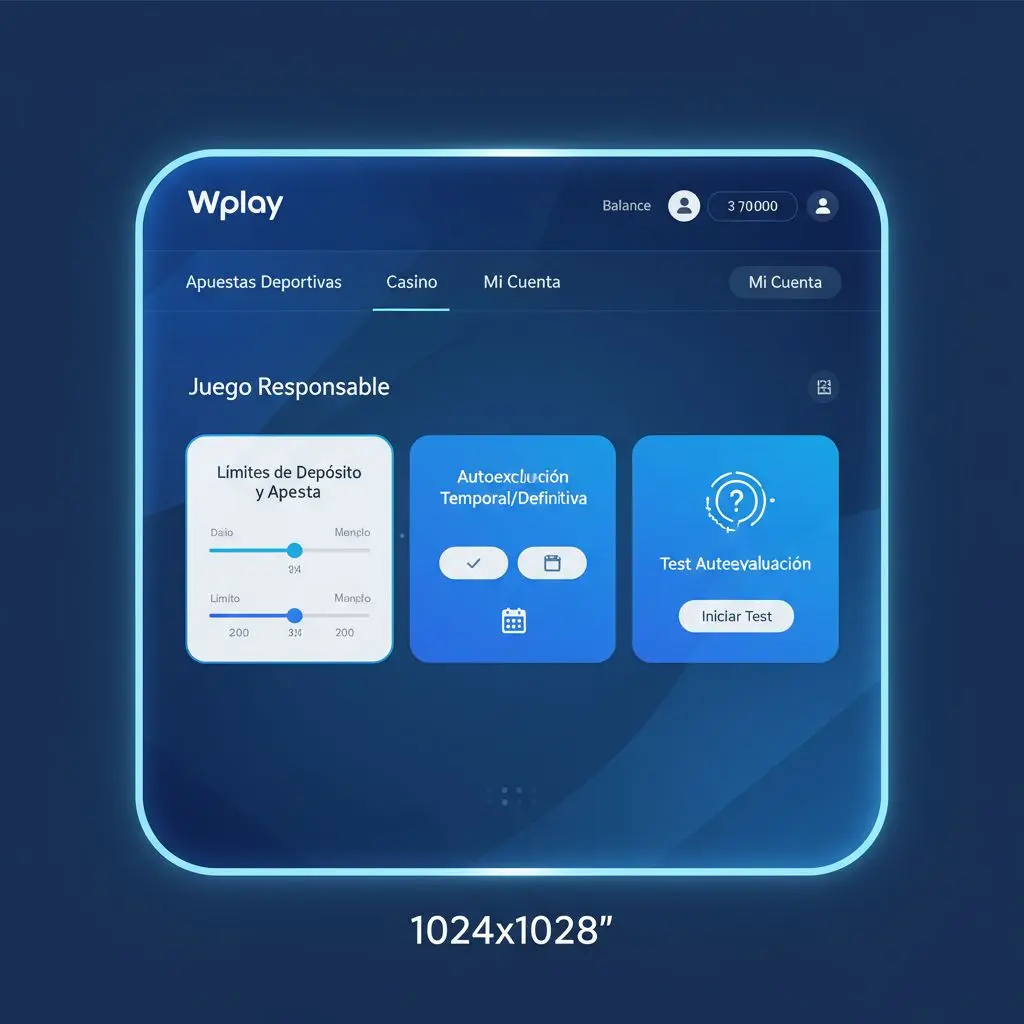 Panel de herramientas de juego responsable en la plataforma Wplay