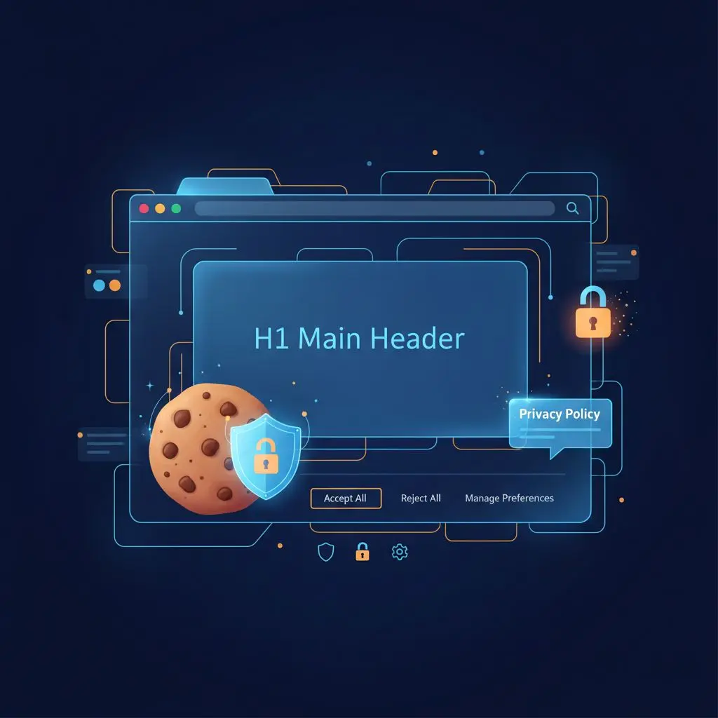 Banner estilizado que representa cookies y privacidad en línea en el sitio Wplay.