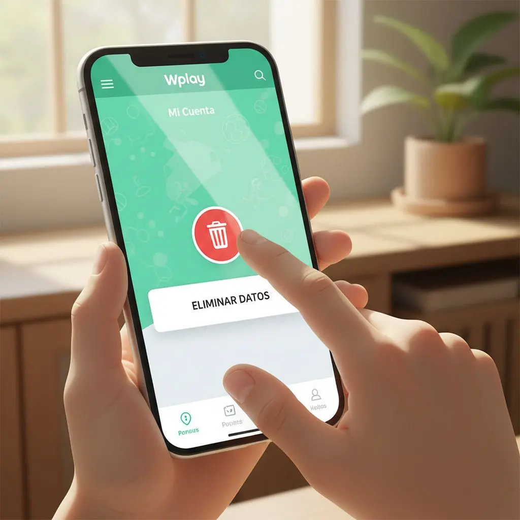 Usuario de Wplay solicitando eliminación de datos personales desde la app