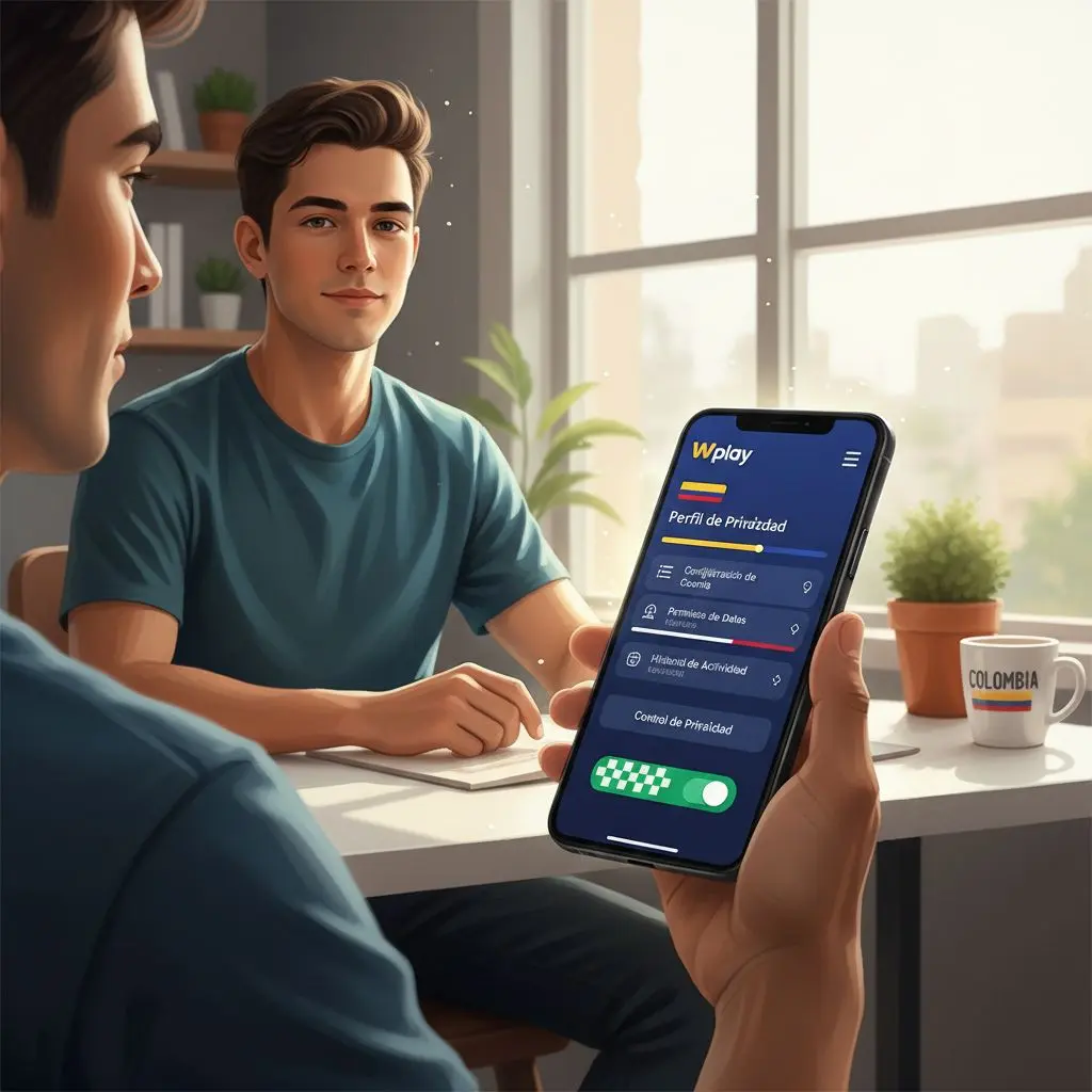 Usuario gestionando sus preferencias de privacidad en la app de Wplay