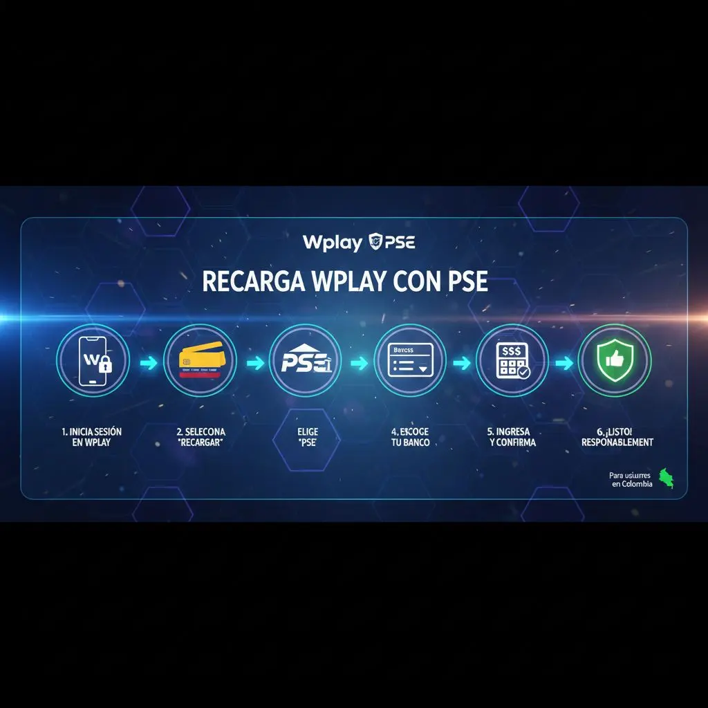 Pasos visuales para recargar saldo en Wplay con PSE