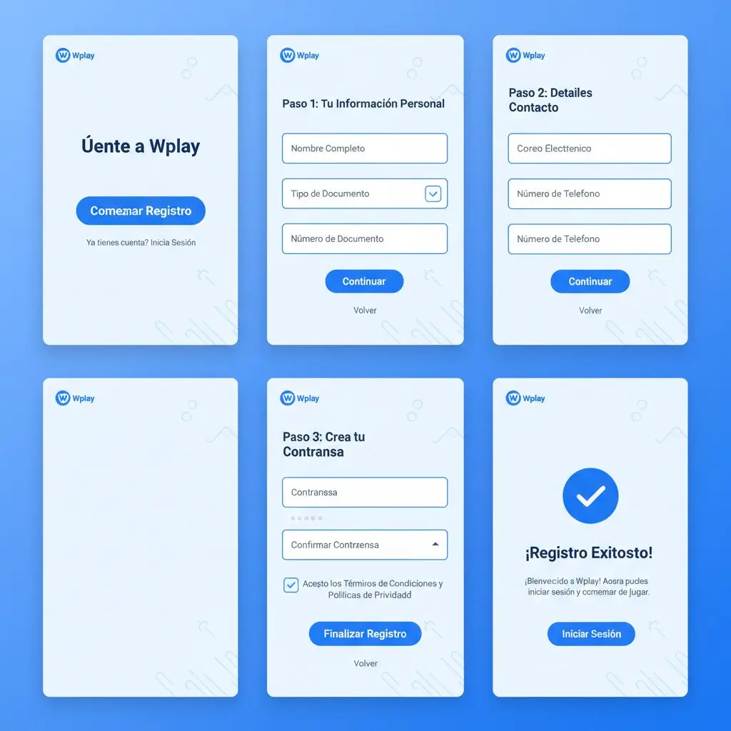 Formulario de registro en Wplay mostrado paso a paso