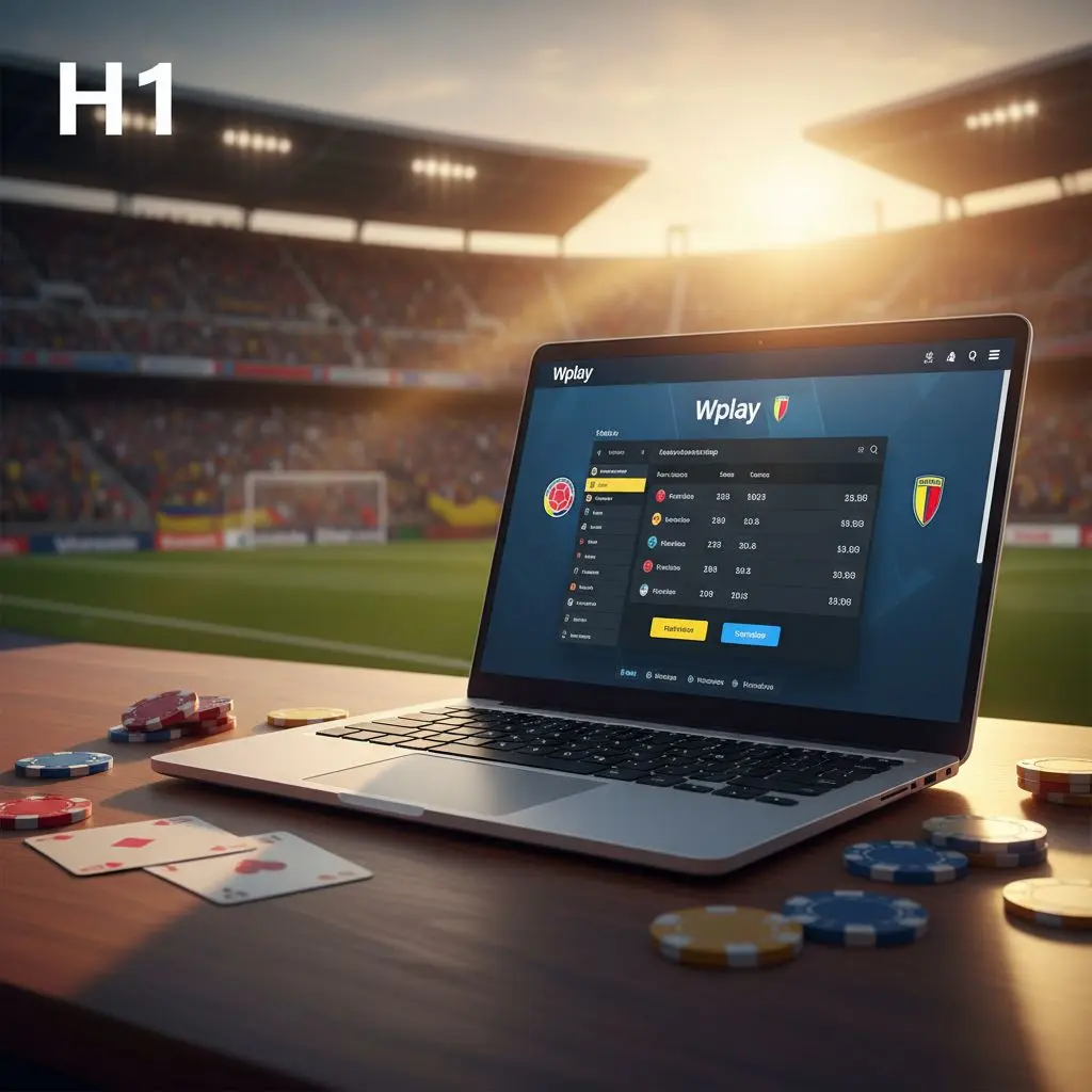 Banner con interfaz de Wplay y temática de juego online en Colombia.