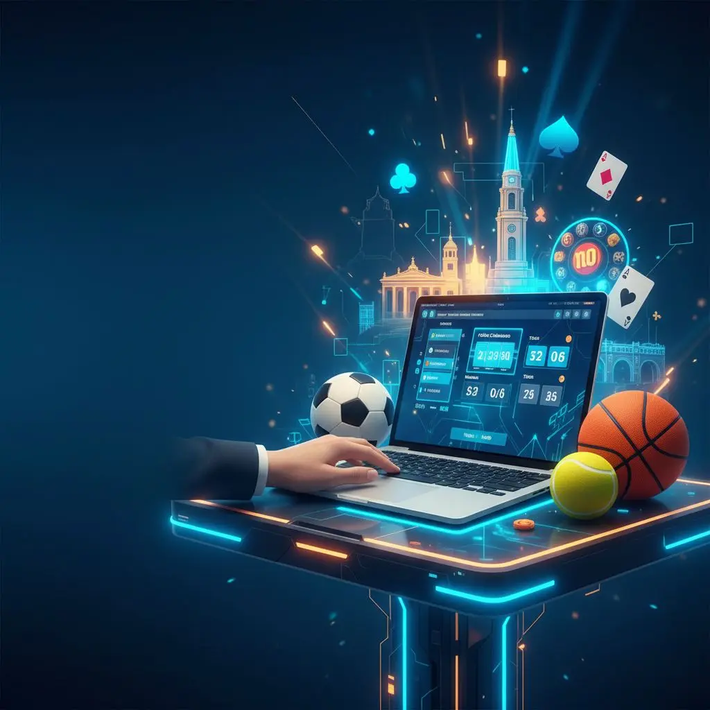 Personas apostando online en Wplay desde Colombia con deportes y casino en pantalla