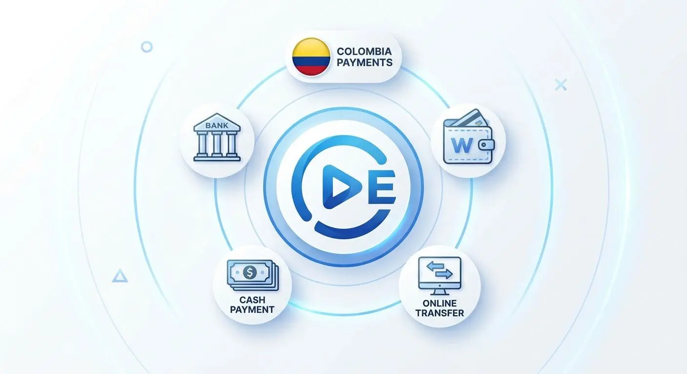 Íconos de métodos de pago como Nequi, PSE, efectivo y banco junto a Wplay